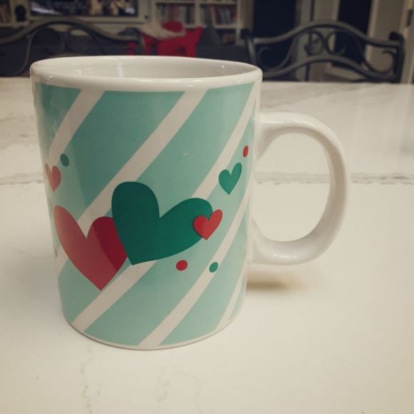 no brand Other - Love Mug Striped with Cute Hearts 12-oz